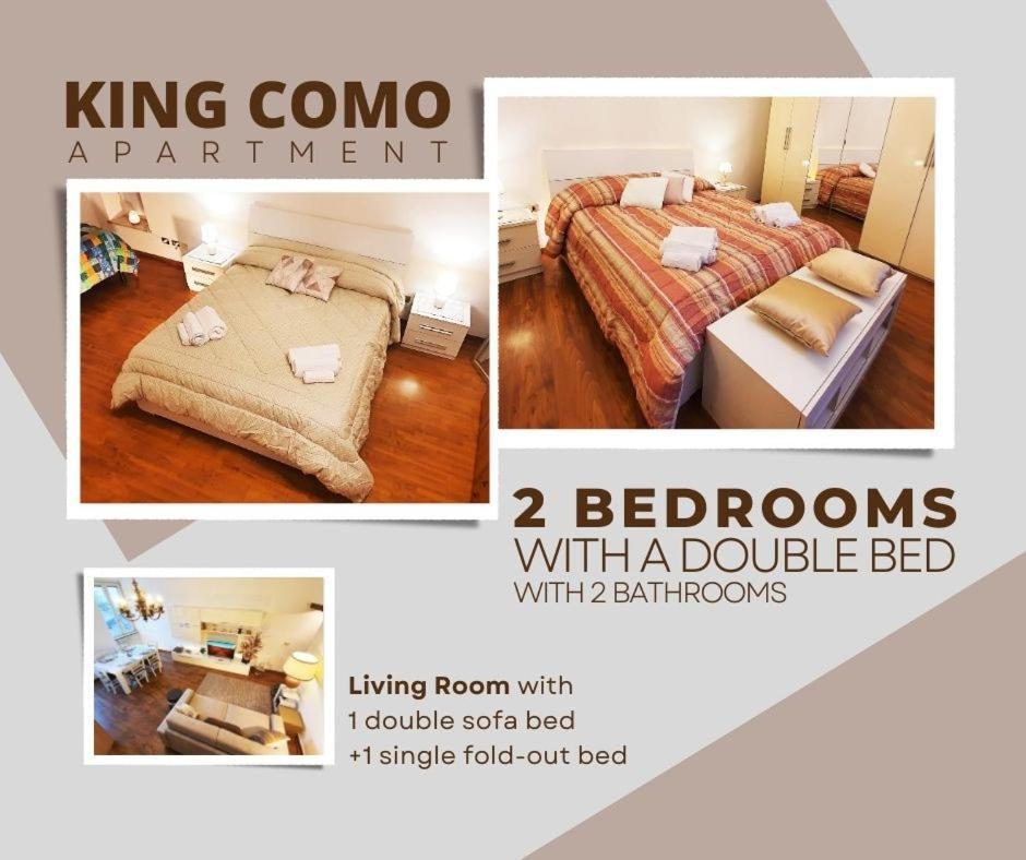 King Como Lake Center 9 Posti Letto- Grande Terrazza - 2 Bagni Privati Экстерьер фото